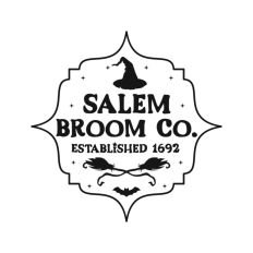 Salem Broom Co. Witch Halloween Hat Broom 