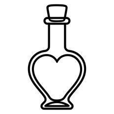 Love Potion Heart Shaped Bottle Valentine's Day Ribbon Bow