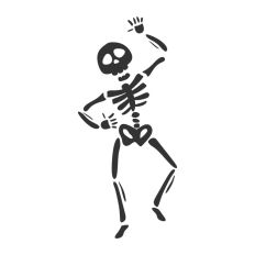 Cute Dancing Skeleton Sketch Drawing
