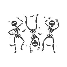 Cute Dancing Skeleton Sketch Drawing