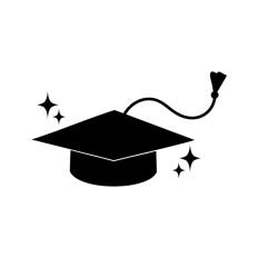 Graduation Cap Shape with Sparkle
