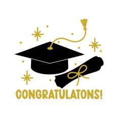 Graduation Diploma and Cap Congratulations
