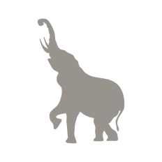 Walking Elephant With Trunk In Air Silhouette