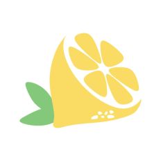 Half Lemon with Leaves