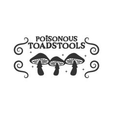 Poisonous Toadstools Potion Bottle Label Halloween Witch 