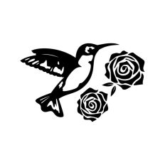 Hummingbird and Roses