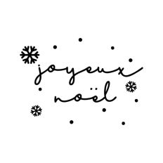 Joyeux Noel Christmas Holidays Text Snowflakes Words