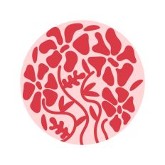 Abstract Wavy Flowers Groovy Design Circle Boho Botanical