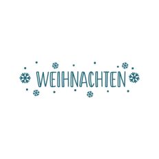Frohe Weihnachten Christmas Script Snowflakes