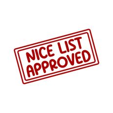 Nice List Approved Christmas Santa Gift Sticker Stamp