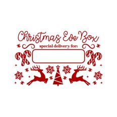 Christmas Eve Box Sticker Name Festive Gift
