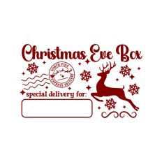 Christmas Eve Box Sticker Name Festive Gift