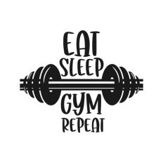 Eat Sleep Gym Repeat Quote Weights Gym Dumbbell Fitness Weightlifting