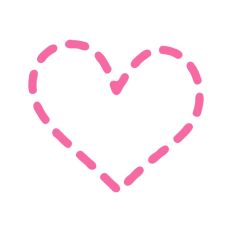 Heart Shape Stiches Dashes Lines