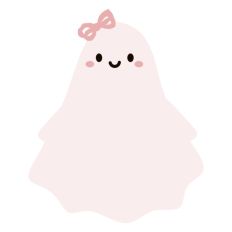 Girly Ghost Cute Halloween Pink Bow
