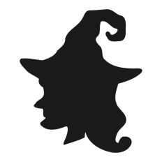 Witch Head Silhouette Outline Hat Halloween