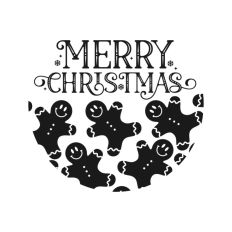 Gingerbread Circle Wreath Border Frame Christmas