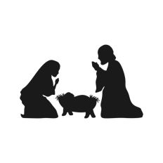Nativity Scene Outline Silhouette Shape Mary Joseph Baby Jesus