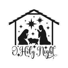 Nativity Scene Outline Silhouette Shape Mary Joseph Baby Jesus