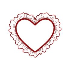 Ruffle Frilly Heart Frame Border Valentine's Day 