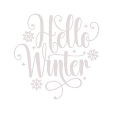 Hello Winter Christmas Quote Reindeer Snow Santa Festive