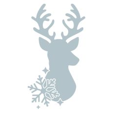 Plaid Stag Deer Reindeer Head Shape Silhouette Christmas