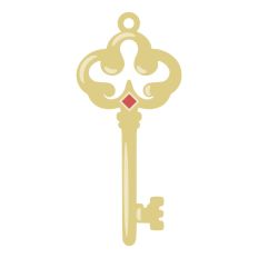Vintage Ornate Key Old Fashioned Brass Gold