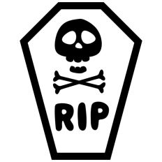 RIP Skull And Cross Bones Coffin Halloween