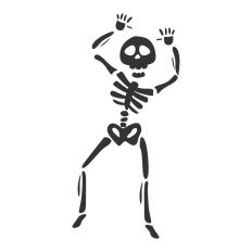 Cute Dancing Skeleton Sketch Drawing