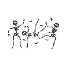 Cute Dancing Skeleton Sketch Drawing