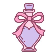 Love Potion Heart Shaped Bottle Valentine's Day Ribbon Bow