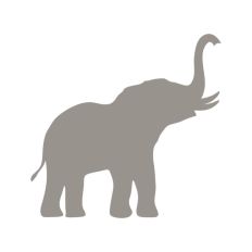 Elephant With Trunk In Air Silhouette