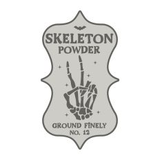 Skeleton Powder Potion Bottle Label Halloween Witch 