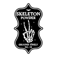 Skeleton Powder Potion Bottle Label Halloween Witch 