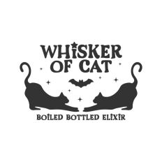 Whisker of Cat Potion Bottle Label Halloween Witch 