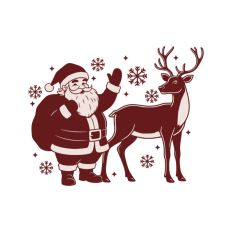 Reindeer Christmas Sleigh Santa Festive