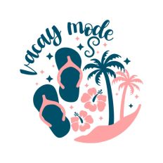 Palm Tree Flip Flop Summer Vacation Vacay Mode Quote
