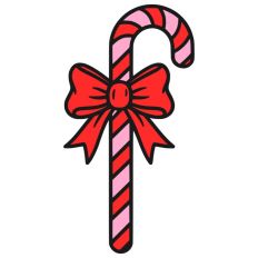 Candy Cane Christmas Gift Bow Food