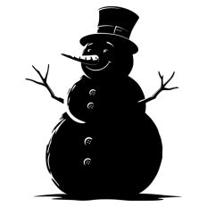 Cute Happy Snowman Doodle Christmas