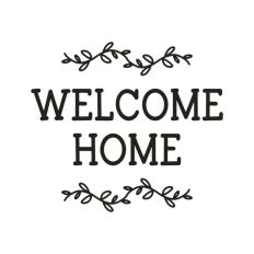 Welcome Floral Botanical Sign Vine Leaves Home