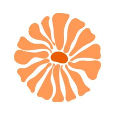 Abstract Wavy Flowers Groovy Design Circle