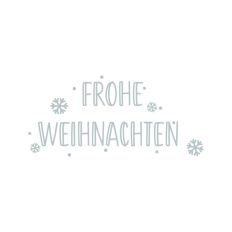 Frohe Weihnachten Christmas Script Snowflakes