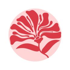 Abstract Wavy Flowers Groovy Design Circle Boho Botanical