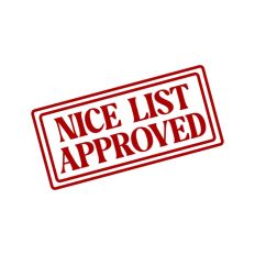 Nice List Approved Christmas Santa Gift Sticker Stamp