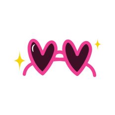 Pink Heart Sunglasses Cute