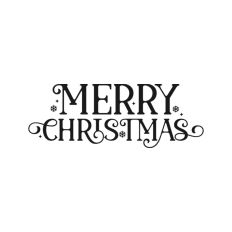Merry Christmas Script Text Snowflakes