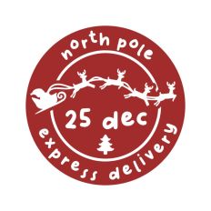 North Pole Christmas Stamp Sticker Postal Package