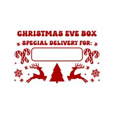 Christmas Eve Box Sticker Name Festive Gift