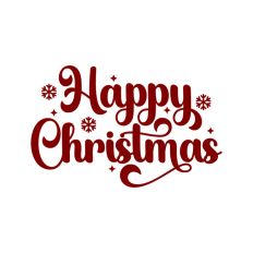 Happy Christmas Script Text Snowflakes