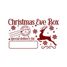 Christmas Eve Box Sticker Name Festive Gift